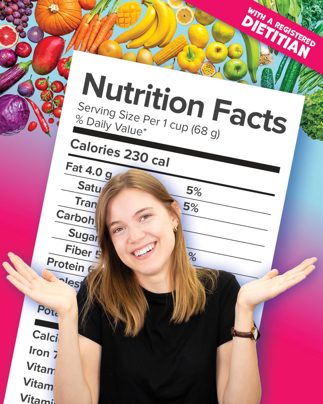 A registered dietitian promoting the use of nutrition labelling