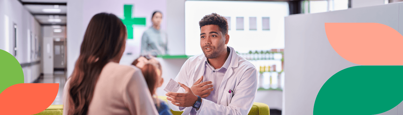 Parent and child visiting their health-care provider