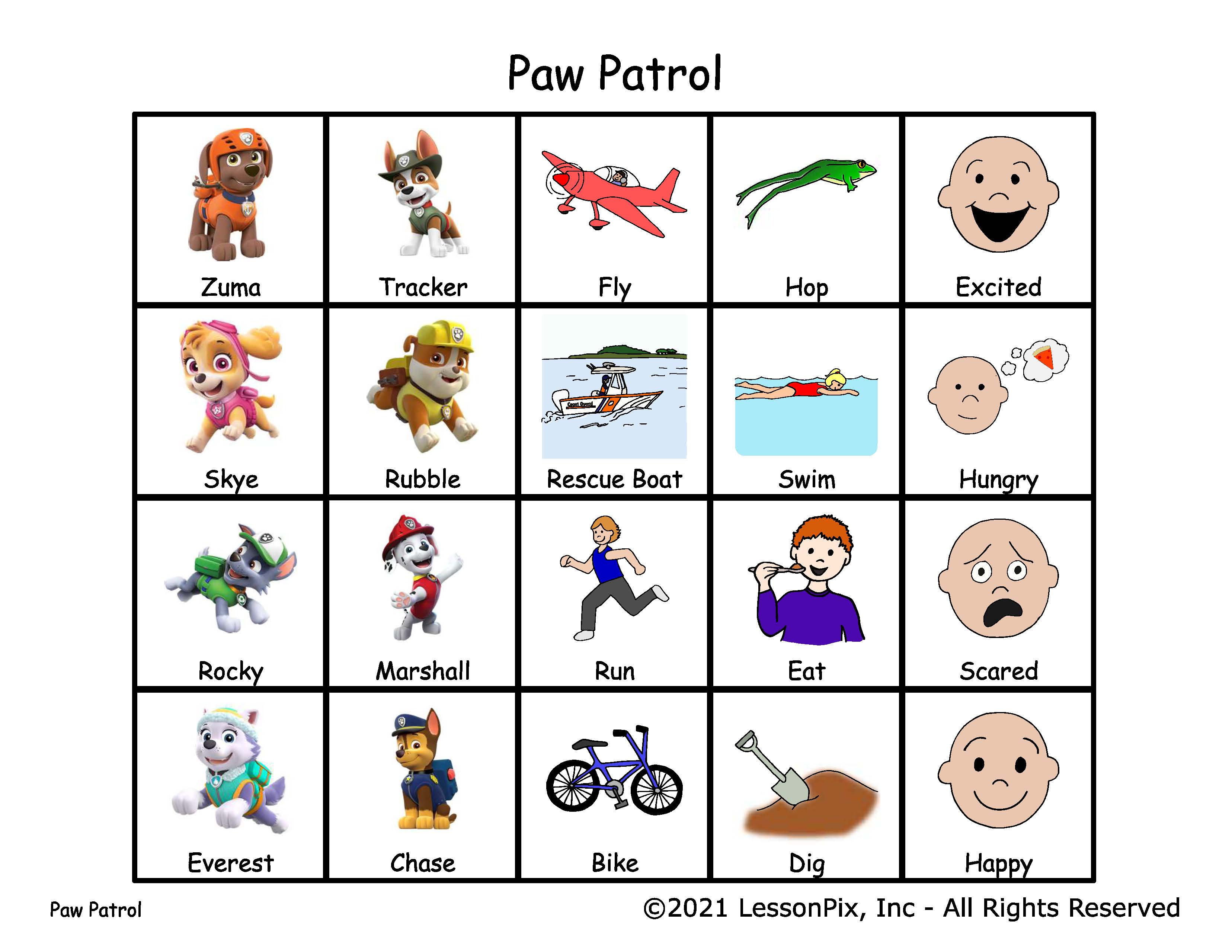 Paw Patrol theme board