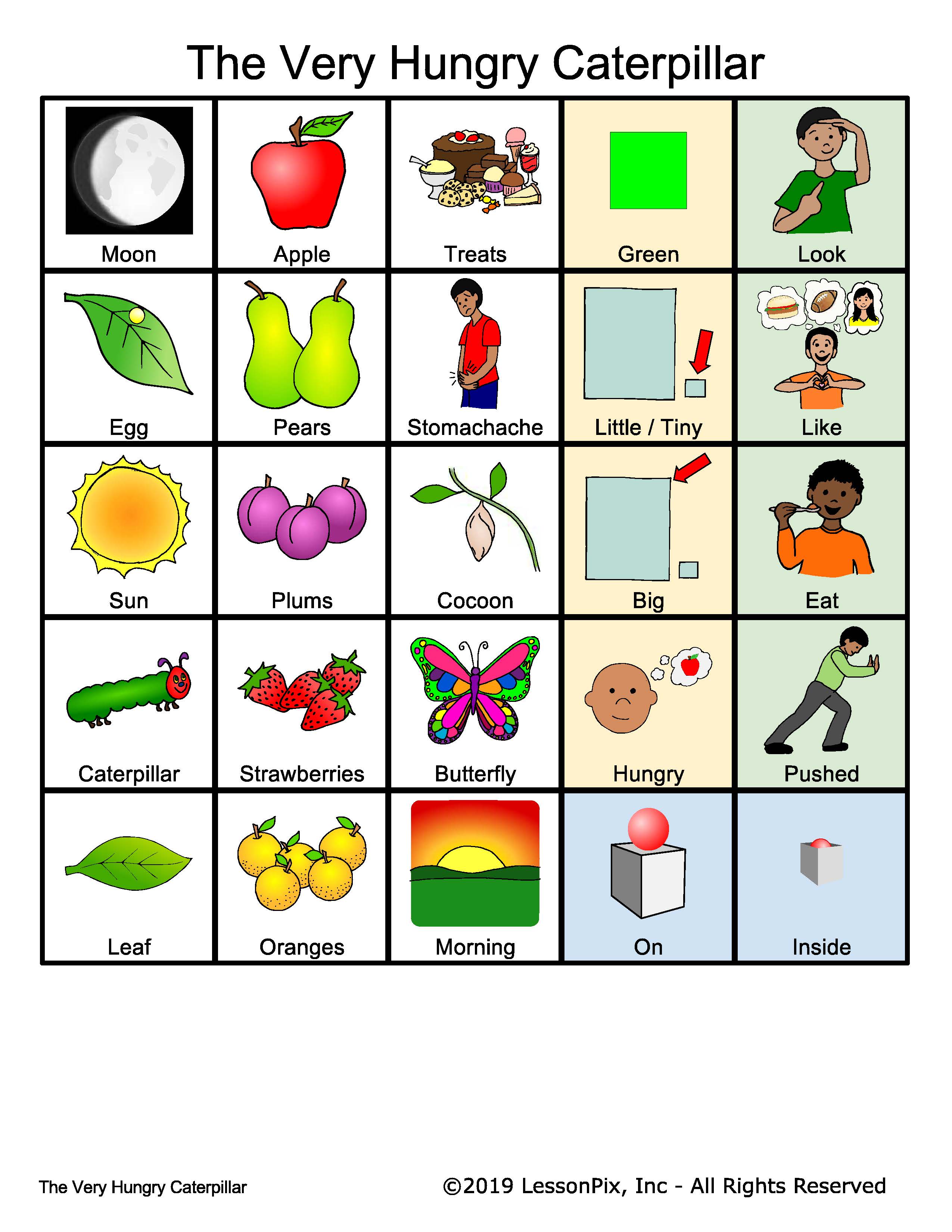 The Very Hungry Caterpillar theme board