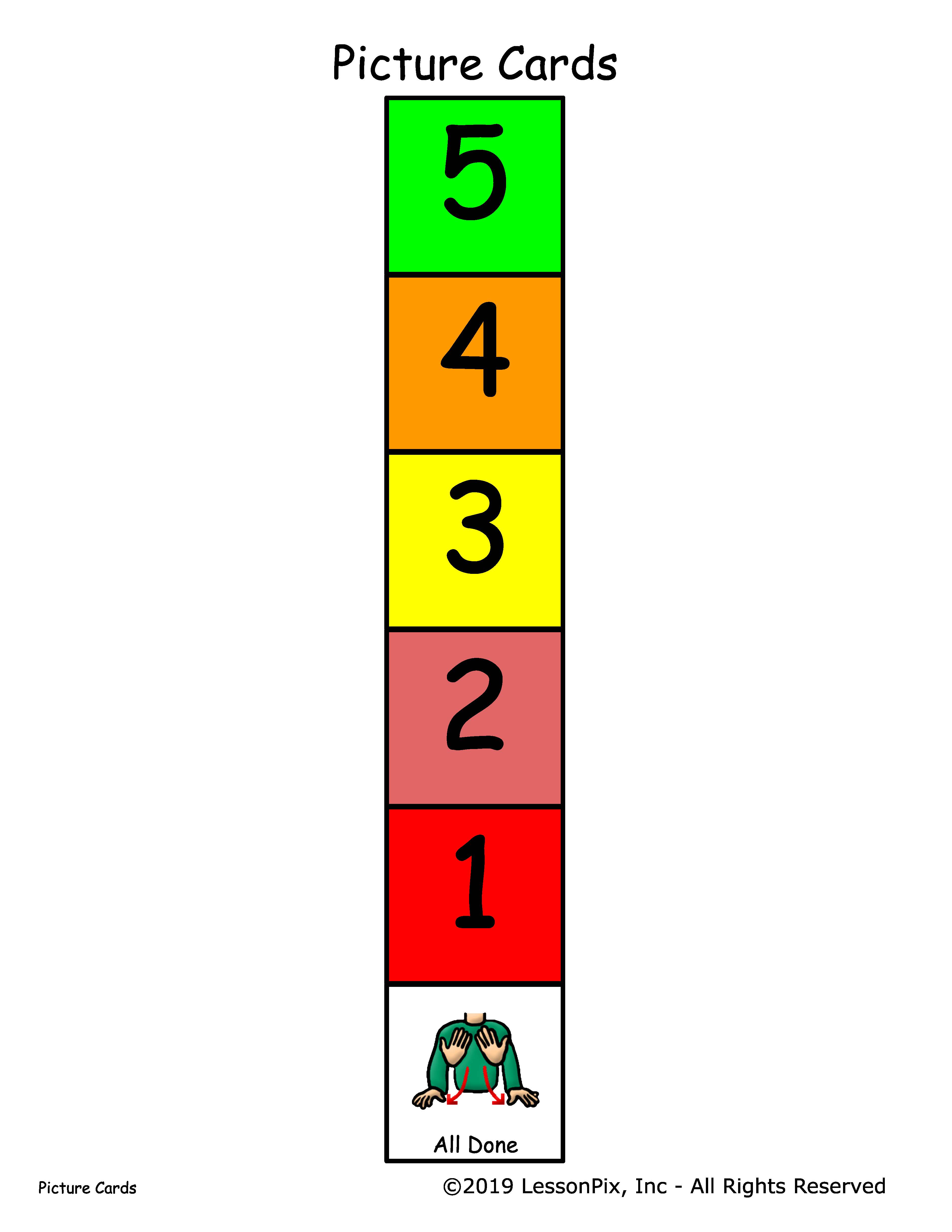 countdown and strip material visual support