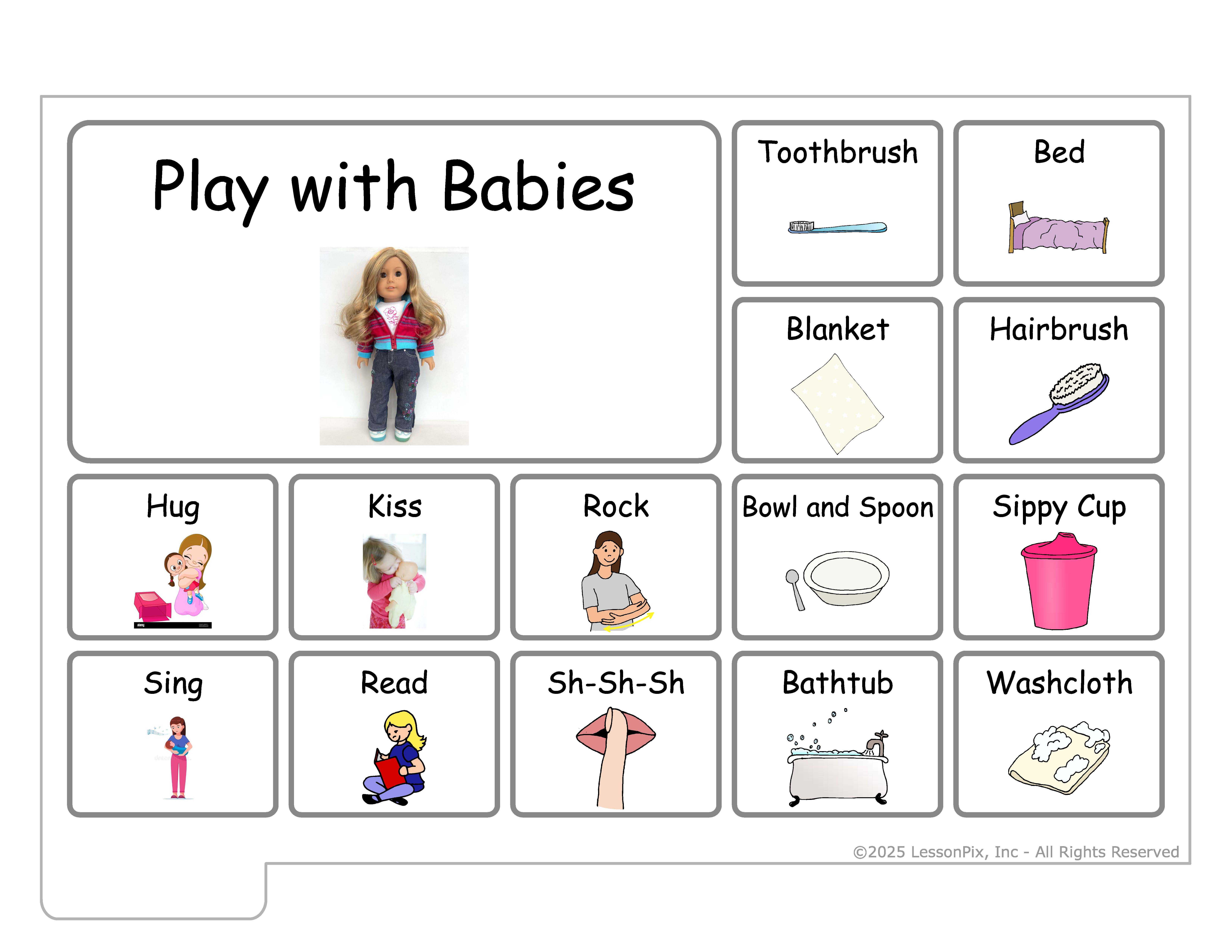 play with dolls theme board