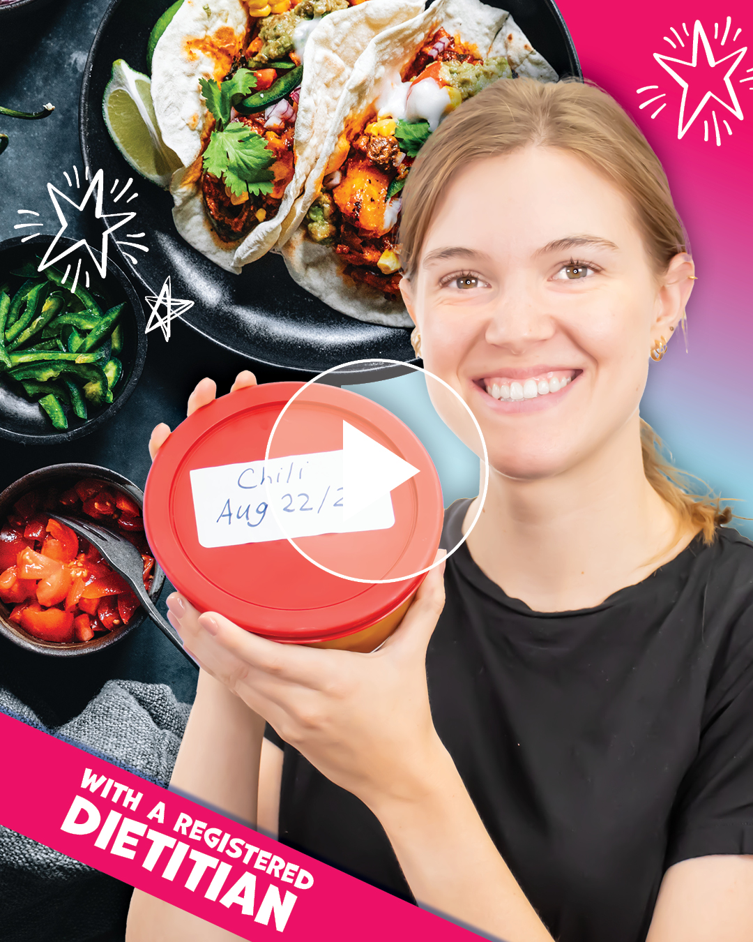 A registered dietitian cooking with leftovers